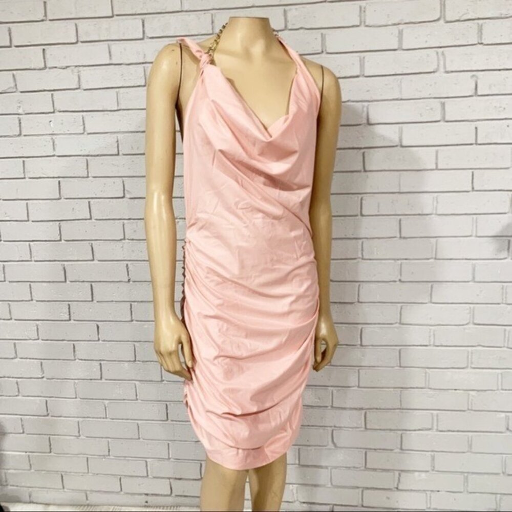 Saint‎ Genies Pink Slinky Cowl Neck Dress